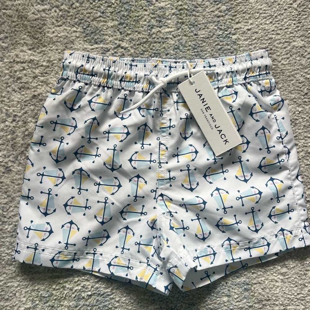 Janie and Jack Nautical swim trunks